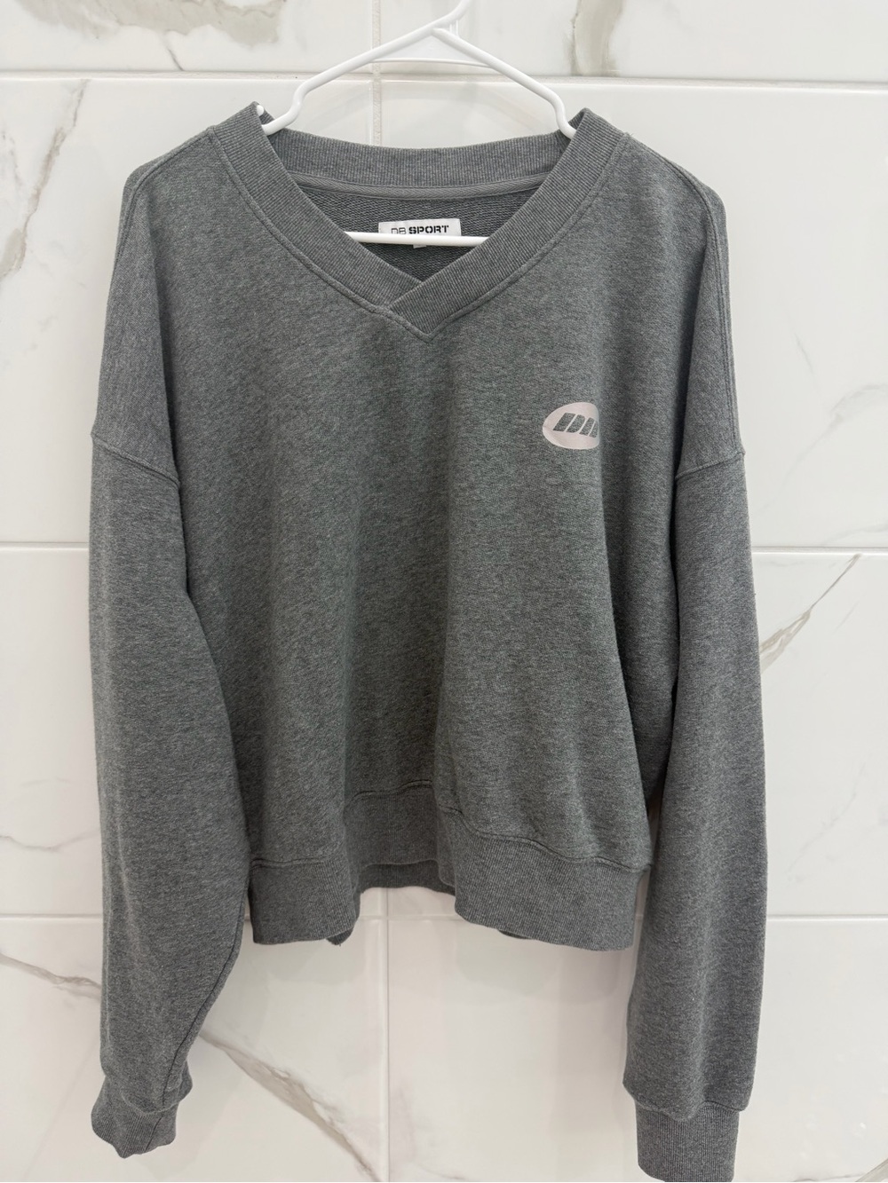 Dairy 🥛 Boy Sport Women's Gray V-Neck Pullover Sweatshirt
